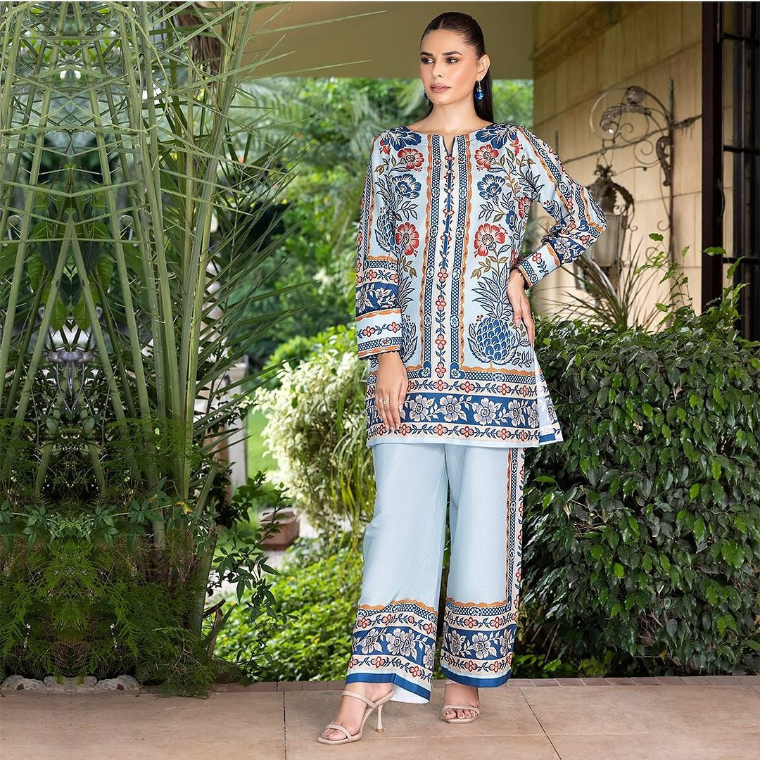 Elegant Blue Digital Printed PP Lawn 2-Piece – Breezy Summer Look